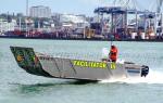 ID 4732 FACILITATOR III - a 9-metre, high-speed (up to 30 knots) landing craft/barge operated mainly around the waters near Auckland, New Zealand but deployable anywhere around the country by road trailer.